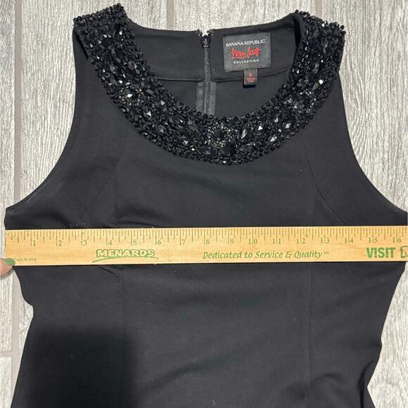 Banana Republic & L'Wren Scott Collection Little Black Dress Size 8 Beaded Neck - Picture 15 of 16